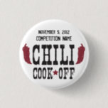 Red Peppers Chili Cook Off Contest Pinback Button<br><div class="desc">It's the Annual Chili Cook Off and this is perfect for your team. Customize the text to add the year and your team name (or competition name or Chili Champ!) This design is on many other products perfect for the yearly event!</div>