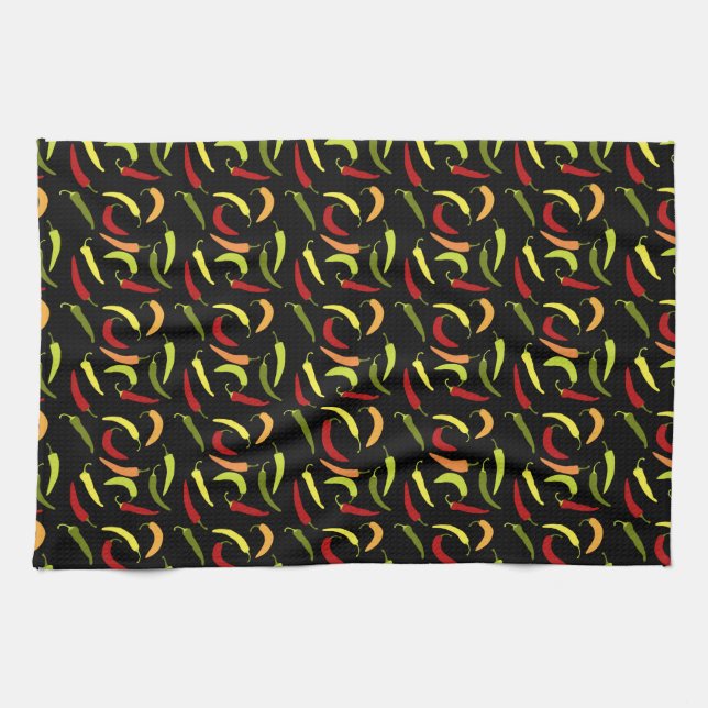 Red Peppers Cinco de Mayo Mexican Hot Spicy Food Kitchen Towel (Horizontal)