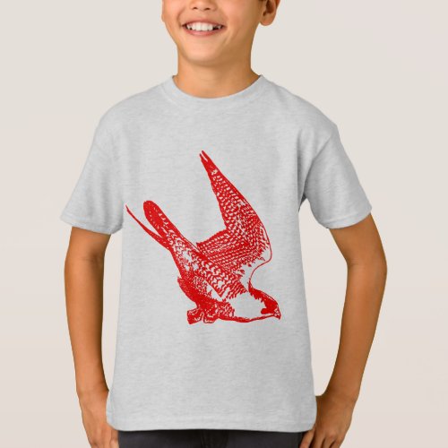 Red Peregrine Falcon Sketch T_Shirt
