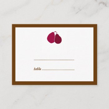 Red Perfect Pear Wedding Escort Seating Card by FidesDesign at Zazzle