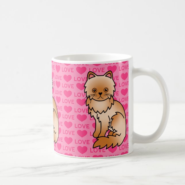 Red Persian Cat Love Coffee Mug (Right)
