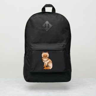 Red Persian Cute Cartoon Cat Illustration Port Authority® Backpack