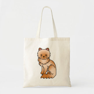Red Persian Cute Cartoon Cat Illustration Tote Bag