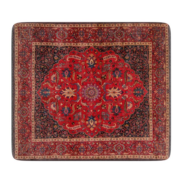 Red Persian Rug from Mashhad Cutting Board (Front)