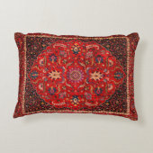Red Persian Rug from Mashhad Decorative Pillow (Back)