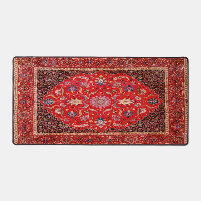 Red Persian Rug From Mashhad Desk Mat (Front)