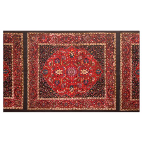 Red Persian Rug from Mashhad Fabric