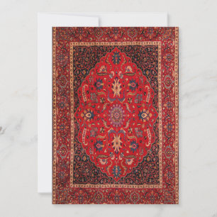 Red Persian Rug from Mashhad Flat Holiday Card