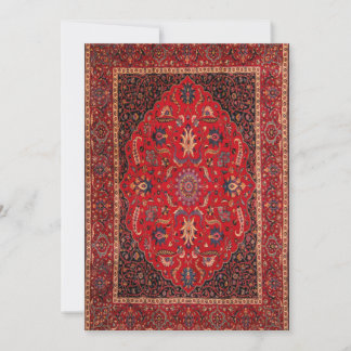 Red Persian Rug from Mashhad Flat Holiday Card