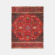 Red Persian Rug from Mashhad