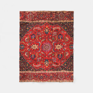 Red Persian Rug from Mashhad Fleece Blanket