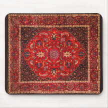 Red Persian Rug from Mashhad