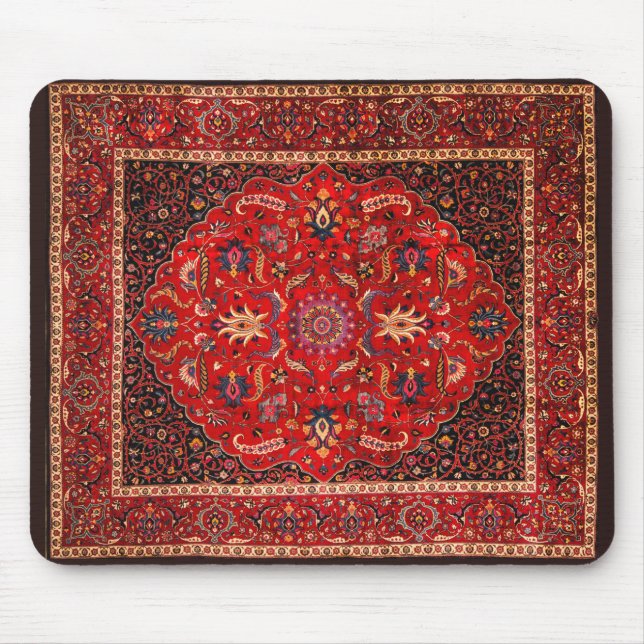Red Persian Rug from Mashhad Mouse Pad (Front)