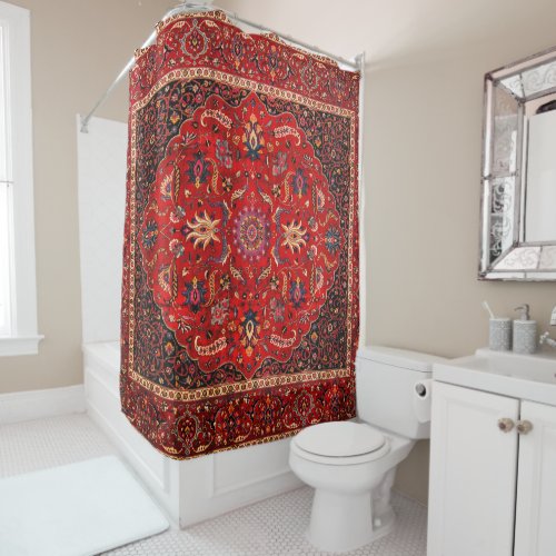 Red Persian Rug from Mashhad Shower Curtain