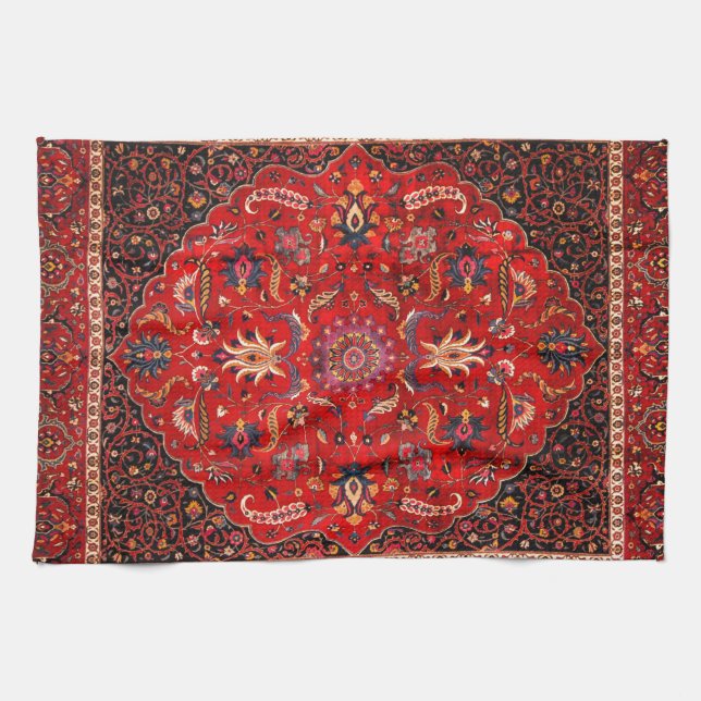Red Persian Rug Kitchen Towel (Horizontal)