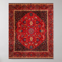 Red Persian Rug Print, Value Poster Paper (Matte)