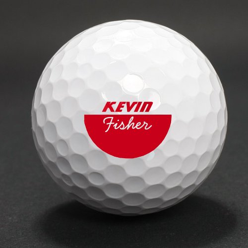 red personalised golfer_ball  golf balls