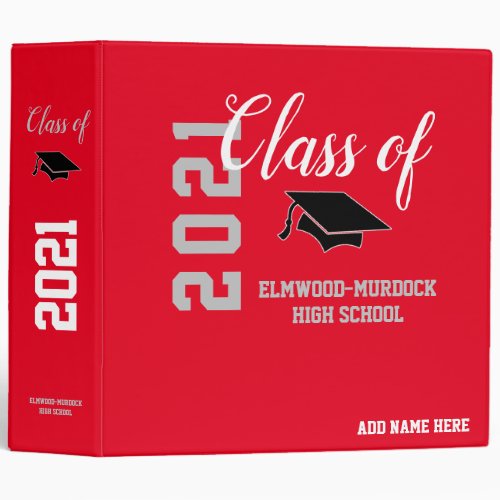 Red Personalized Album Senior Class 2021  3 Ring Binder