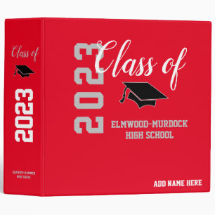Red Personalized Album Senior Class 2023 3 Ring Binder