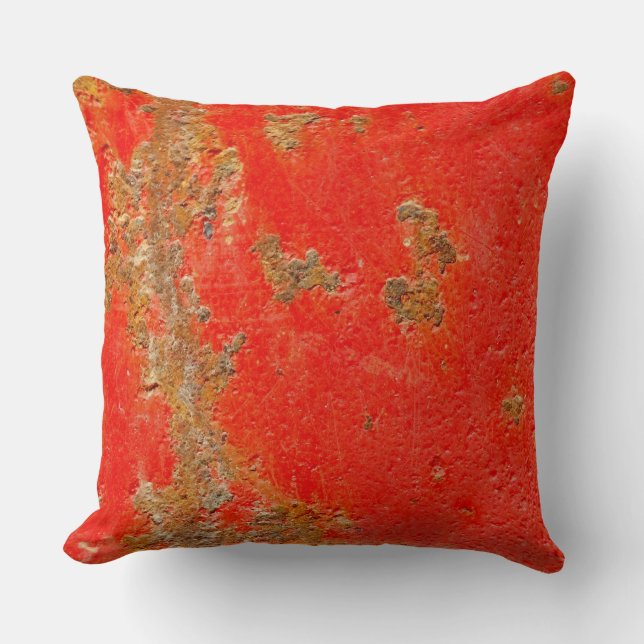 Red personalized antique car, rusted metal  pillow (Front)