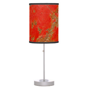 Red personalized antique car, rusted metal table lamp
