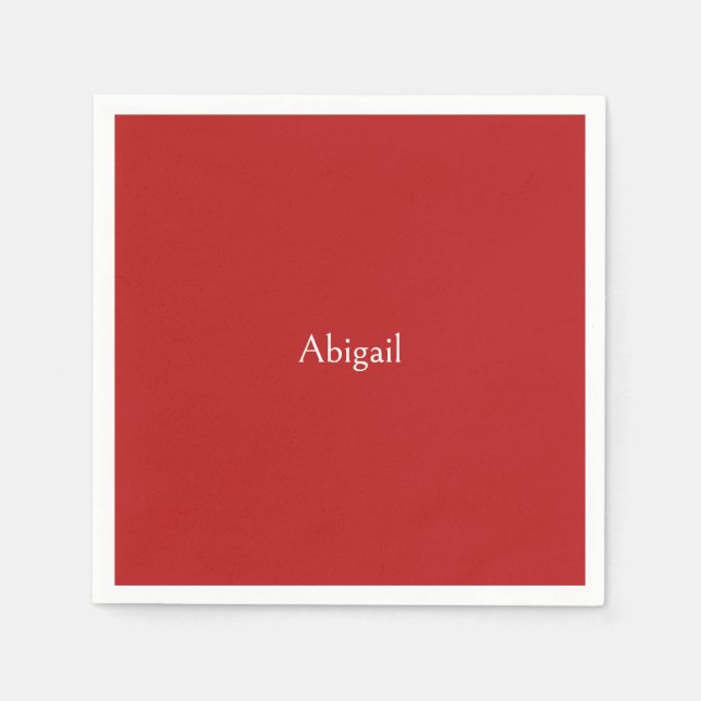 Red Personalized Baby Shower  Napkins (Front)