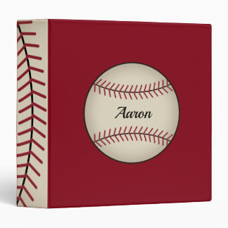 Red Personalized Baseball Binder Gift