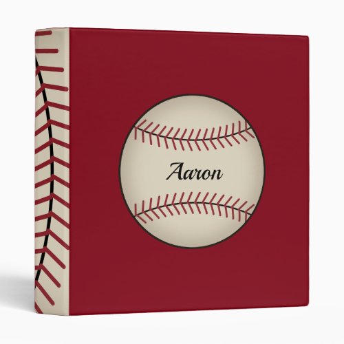 Red Personalized Baseball Binder Gift