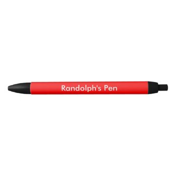 Red Personalized Black Ink Pen by Kullaz at Zazzle