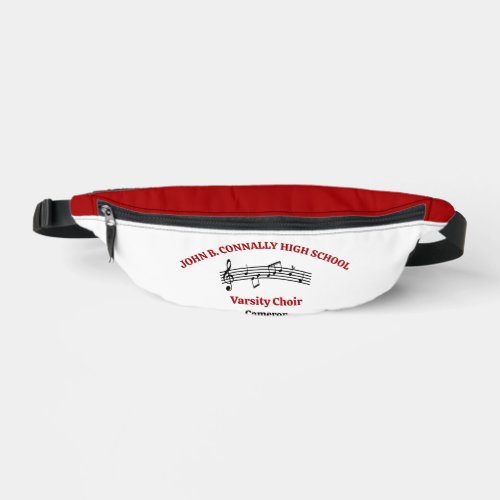 Red Personalized Choir Singer Music Notes Fanny Pack