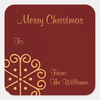 Red Personalized Christmas Gift Tag Stickers by thechristmascardshop at Zazzle