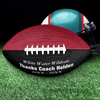Red Personalized Coaches Name Team Members Year Football by samack at Zazzle