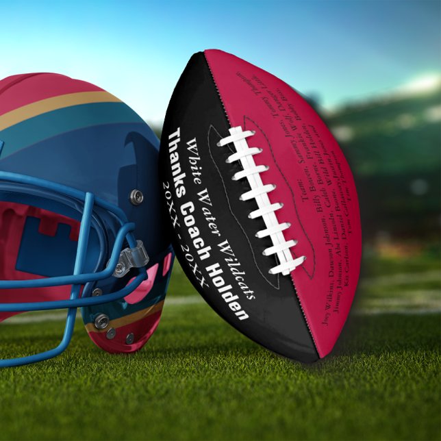 Red Personalized Coaches Name Team Members Year Football (Creator Uploaded)
