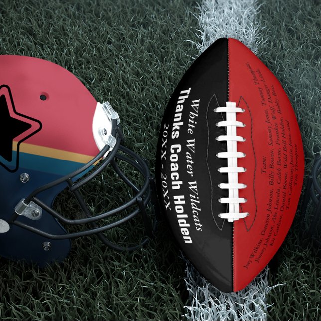 Red Personalized Coaches Name Team Members Year Football (Creator Uploaded)