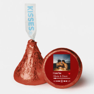 Red Personalized Couple Photo Playlist Hershey®'s Kisses®