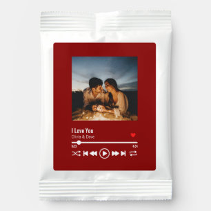 Red Personalized Couple Photo Playlist Margarita Drink Mix