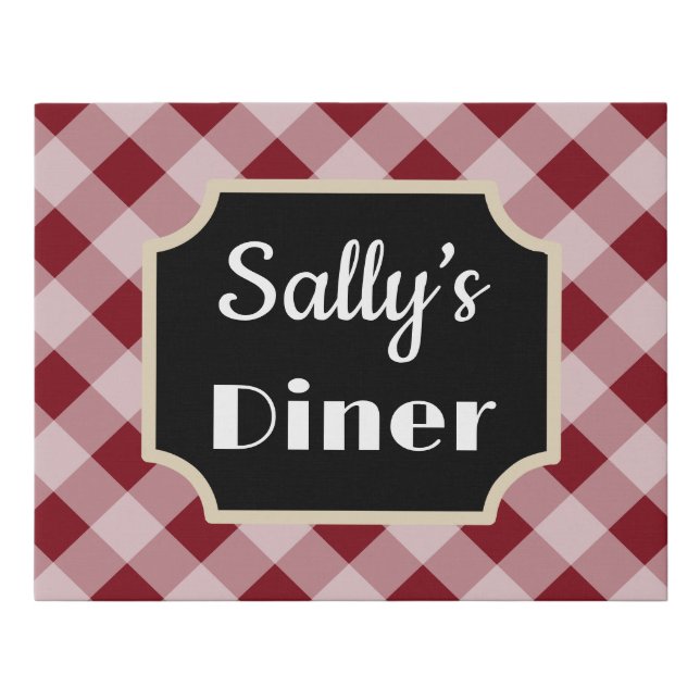Red Personalized Diner Sign (Front)