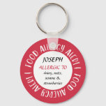 Red Personalized Food Allergy Alert Customized Keychain at Zazzle