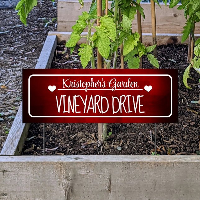 Red Personalized Garden Path Sign (Creator Uploaded)