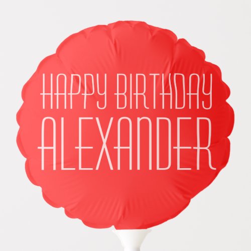 Red Personalized Happy Birthday Balloon