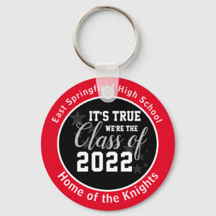 Red Personalized High School Class of 2022 Keychain
