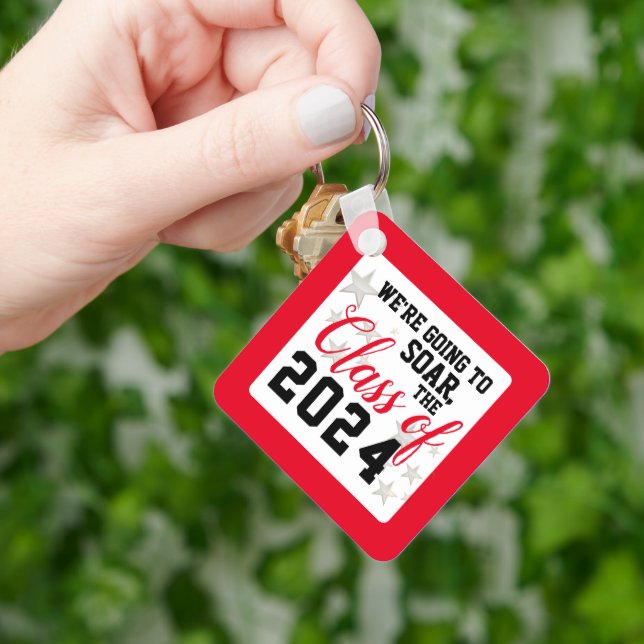 Red Personalized High School Class of 202 Keychain (Hand)