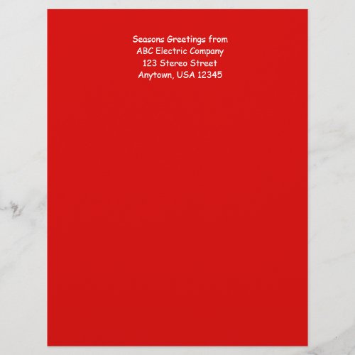 Red Personalized Letterhead Stationery Paper