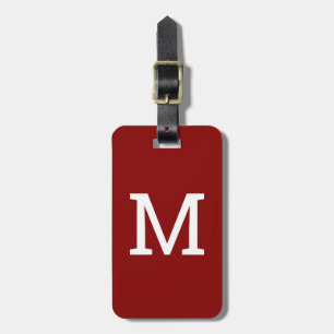 Red Personalized Monogram Initial Luggage Tag