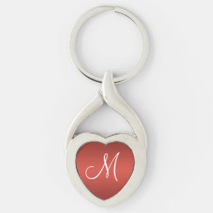 Red Personalized Monogram Keychain
