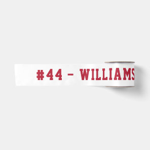 Red Personalized Name and Number Homecoming Satin Ribbon