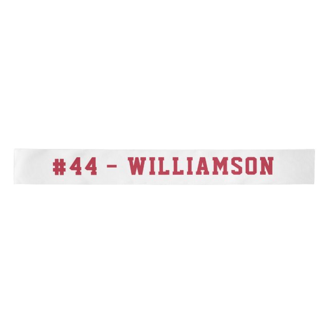 Red Personalized Name and Number Homecoming Satin Ribbon (Front)