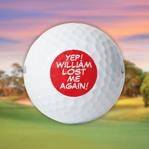 Red Personalized Name Funny Lost Golf Balls