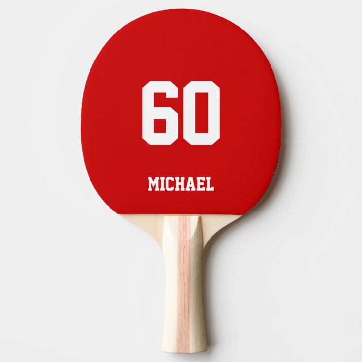 Red Personalized Name Number Ping Pong Paddle Zazzle