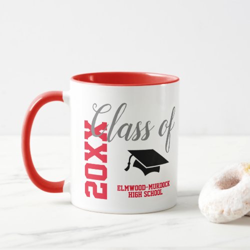 Red Personalized Senior Class Gifts School Mug